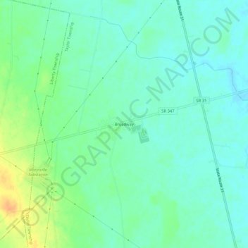 Broadway topographic map, elevation, terrain