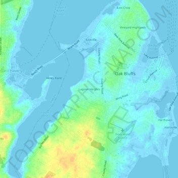 Lagoon Heights topographic map, elevation, terrain