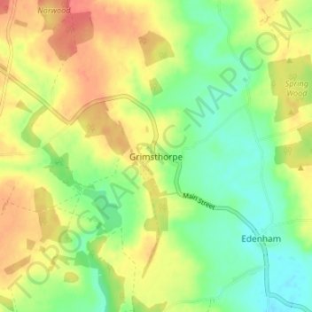 Grimsthorpe topographic map, elevation, terrain