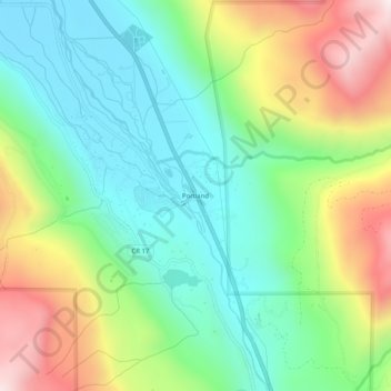 Portland topographic map, elevation, terrain