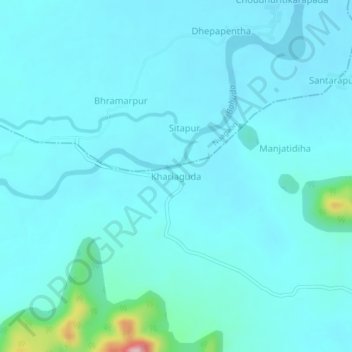 Khariaguda topographic map, elevation, terrain