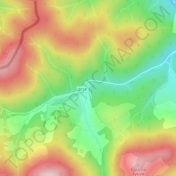Kopanice topographic map, elevation, terrain