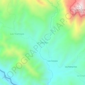 La Cienaga topographic map, elevation, terrain