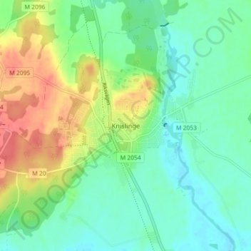 Knislinge topographic map, elevation, terrain