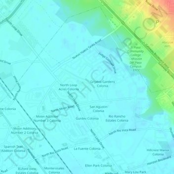 Calcutta Colonia topographic map, elevation, terrain