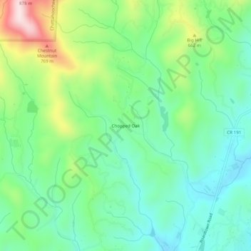 Chopped Oak topographic map, elevation, terrain