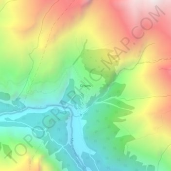Ghyaru topographic map, elevation, terrain