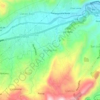 Apangoras topographic map, elevation, terrain