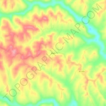 Stark topographic map, elevation, terrain