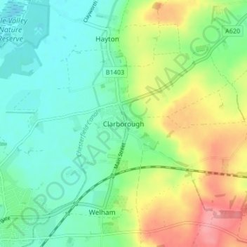 Clarborough topographic map, elevation, terrain
