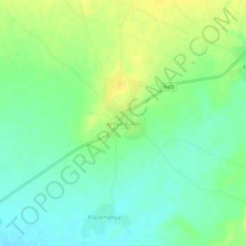 Artiya Kalan topographic map, elevation, terrain