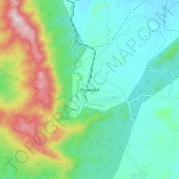 Kirandul topographic map, elevation, terrain