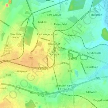 Springs topographic map, elevation, terrain