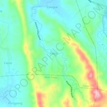 Pideg topographic map, elevation, terrain