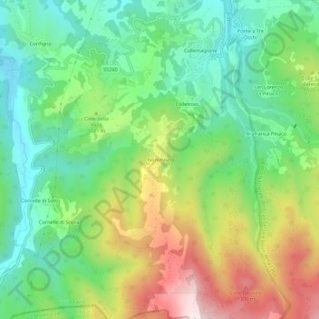 Nommisci topographic map, elevation, terrain