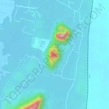 Bukit Chabang topographic map, elevation, terrain