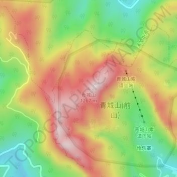 Qingcheng Mountain topographic map, elevation, terrain