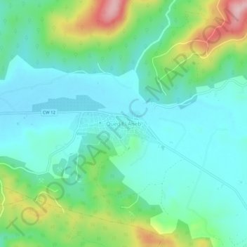 Oued El Aneb topographic map, elevation, terrain
