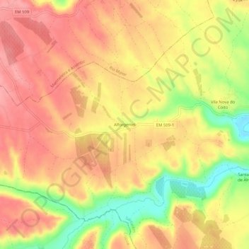 Alforgemel topographic map, elevation, terrain