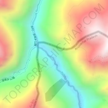 Chumi Gyatse (N) topographic map, elevation, terrain