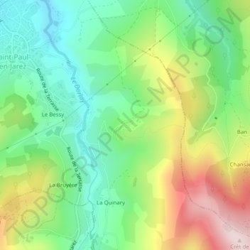 Vergelas topographic map, elevation, terrain