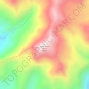 Triple Divide Peak topographic map, elevation, terrain