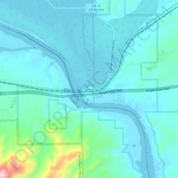 Topock topographic map, elevation, terrain