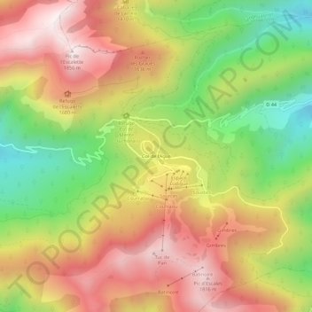 Col de l’Agus topographic map, elevation, terrain