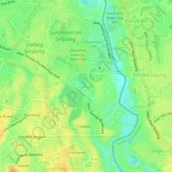 Cihuni topographic map, elevation, terrain