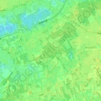 Heidehuizen topographic map, elevation, terrain
