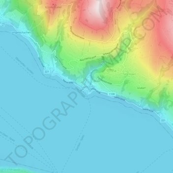 Gunten topographic map, elevation, terrain