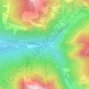 Le Villard topographic map, elevation, terrain