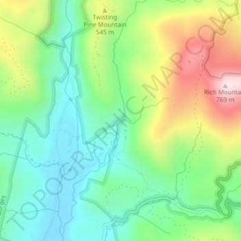 Twin Falls topographic map, elevation, terrain