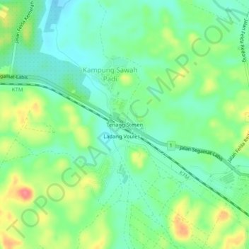 Tenang Stesen topographic map, elevation, terrain