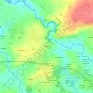 Belleville topographic map, elevation, terrain