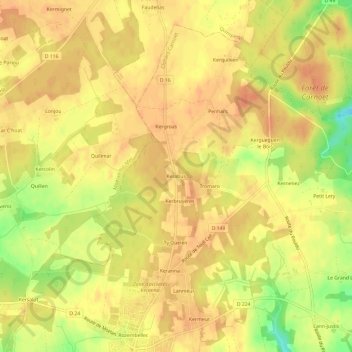 Kerabus topographic map, elevation, terrain