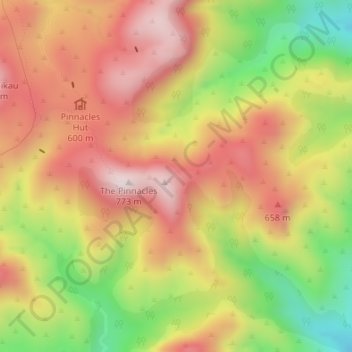 The Pinnacles topographic map, elevation, terrain