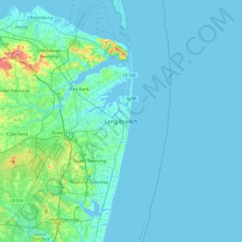 Long Branch topographic map, elevation, terrain