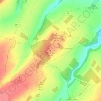 Mont Joie topographic map, elevation, terrain