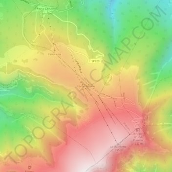Fonte Tettone topographic map, elevation, terrain
