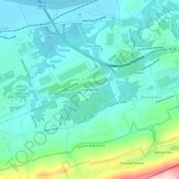 Lower Askam topographic map, elevation, terrain
