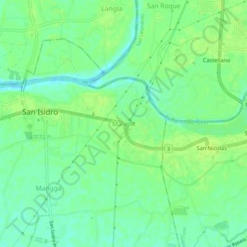 Malapit topographic map, elevation, terrain