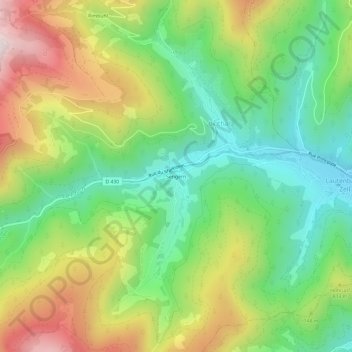 Sengern topographic map, elevation, terrain