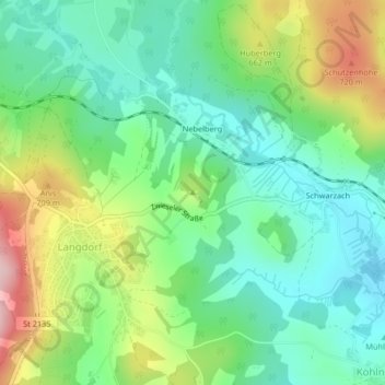 Nebelberg topographic map, elevation, terrain
