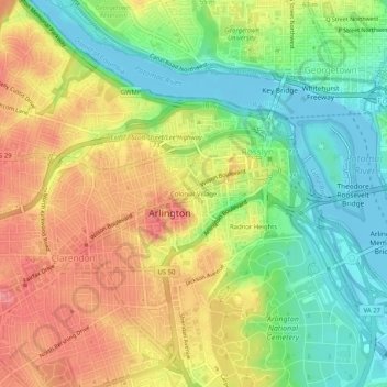 Colonial Village topographic map, elevation, terrain