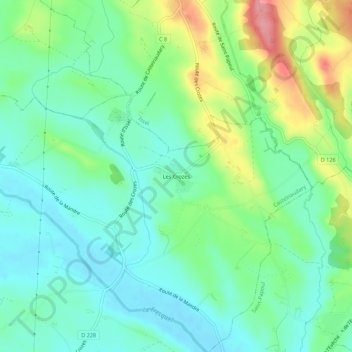 Les Crozes topographic map, elevation, terrain