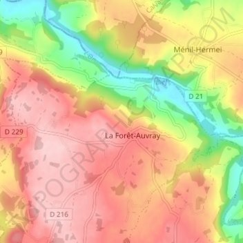 Le Hamel topographic map, elevation, terrain
