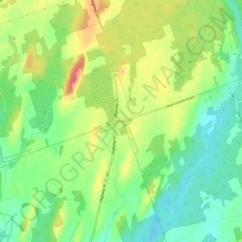 Roslin topographic map, elevation, terrain