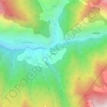Kalga topographic map, elevation, terrain