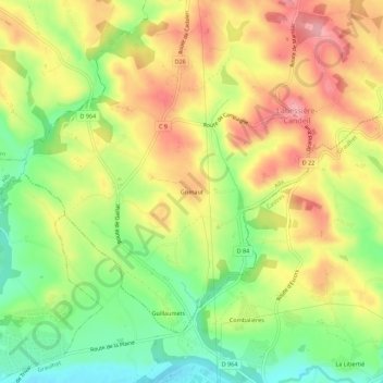 Grimaut topographic map, elevation, terrain